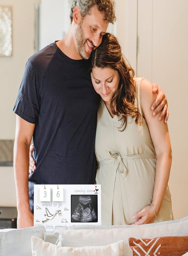 CypherX Baby Sonogram Picture Frame with Countdown Weeks 4"x3" Ultrasound Photo Frames - Pregnancy Announcement Gifts for Expecting Parents, Baby Announcement New Mom Gender Reveal Shower Gifts - Image 2